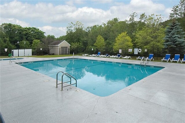 view of pool featuring a patio area