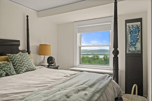 bedroom featuring ornamental molding