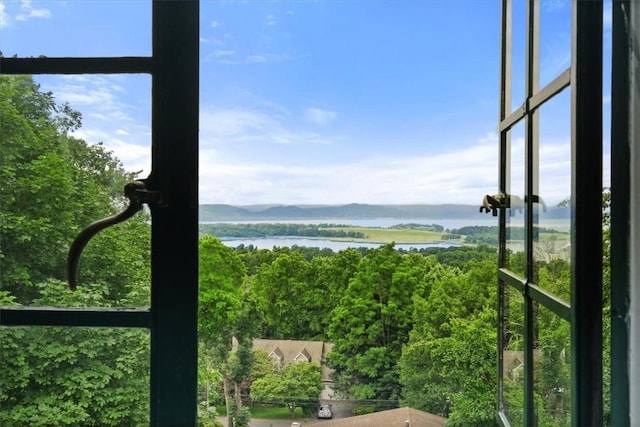 water view with a mountain view