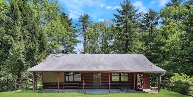 1124 State Route 42, Sparrowbush, NY 12780 - view of front of property featuring log exterior and covered porch