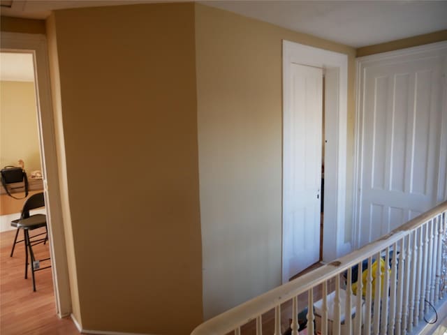 hallway featuring light wood-type flooring