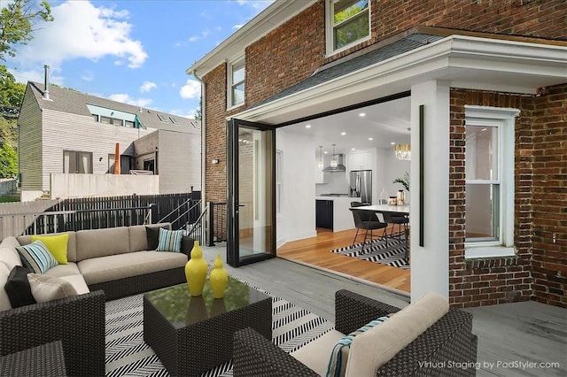 view of patio / terrace featuring an outdoor living space