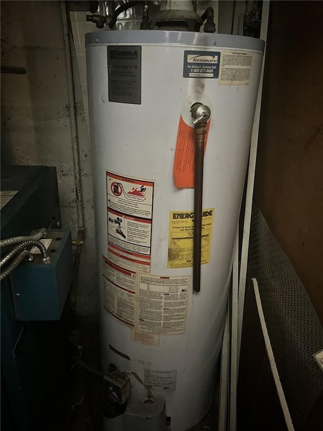 utilities featuring gas water heater