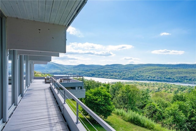 balcony with a mountain view