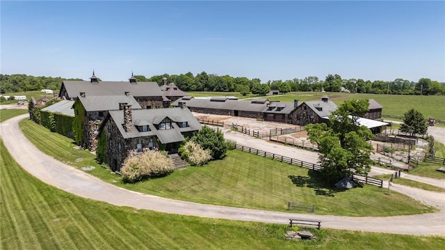 bird's eye view featuring a rural view