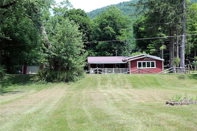 10 Ferry St, Fremont Center, NY 12736 - view of green lawn with a wooded view