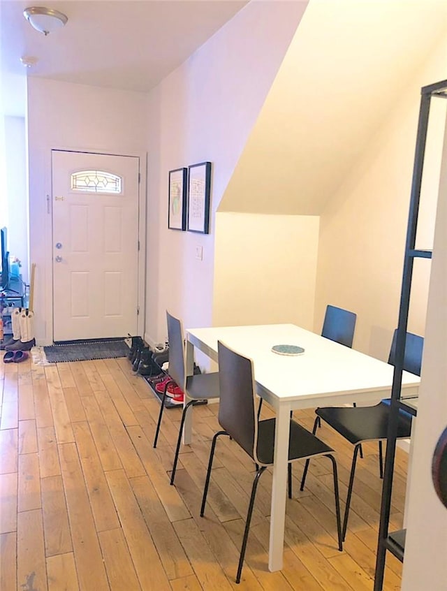 dining space featuring light hardwood / wood-style flooring