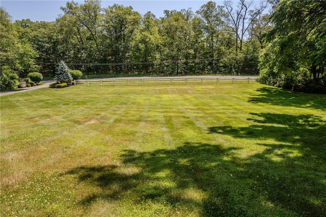 view of yard featuring a rural view