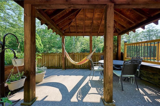 view of patio with a gazebo