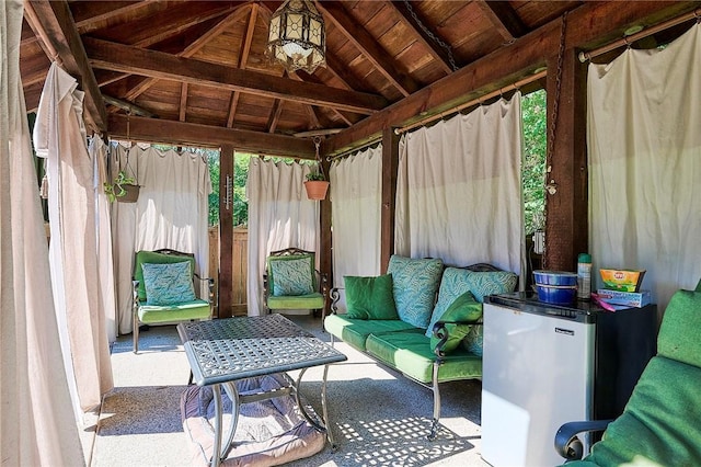 view of patio with a gazebo