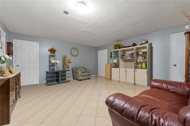 view of tiled living room