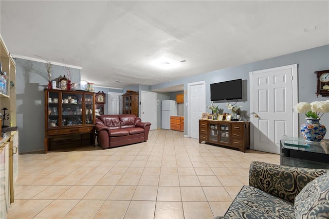 view of tiled living room