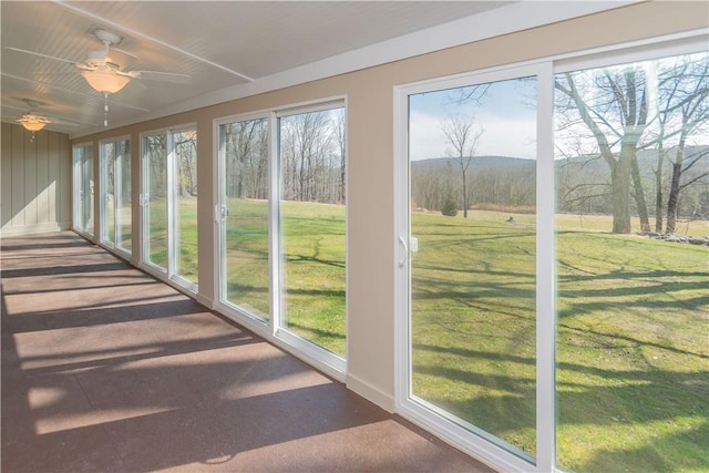 unfurnished sunroom with a healthy amount of sunlight