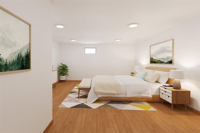 bedroom featuring light hardwood / wood-style flooring