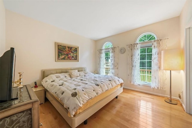 bedroom featuring light hardwood / wood-style flooring