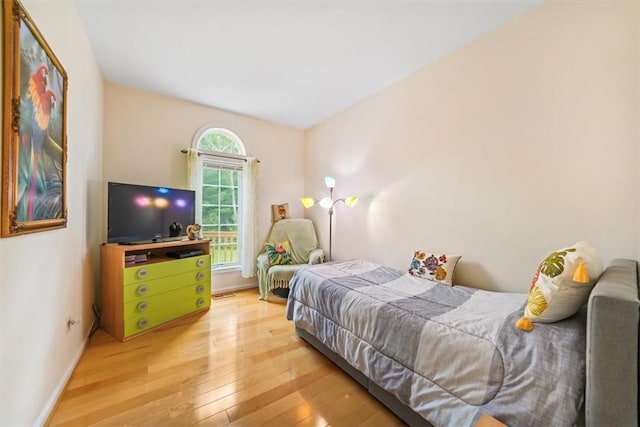 bedroom featuring light hardwood / wood-style floors