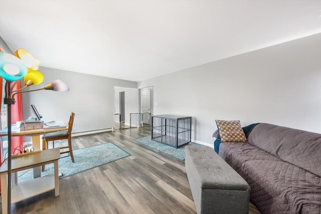 living room featuring hardwood / wood-style flooring