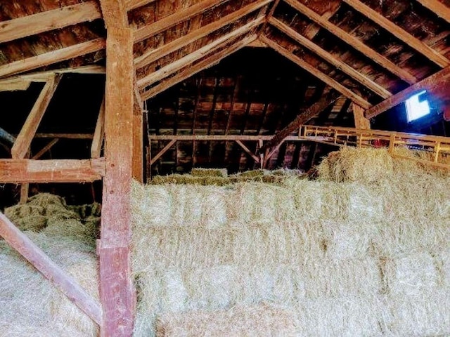 view of unfinished attic