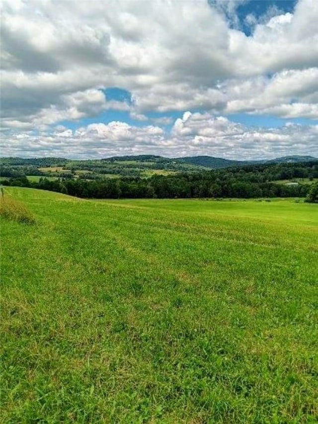 view of mountain feature with a rural view