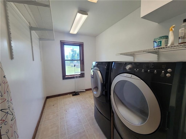 laundry room with independent washer and dryer