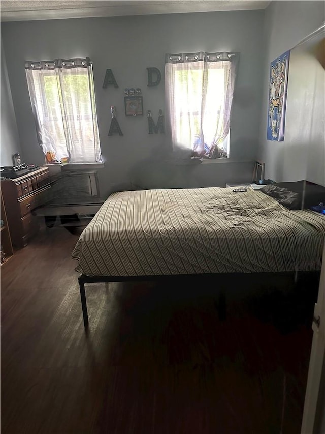 bedroom with hardwood / wood-style flooring