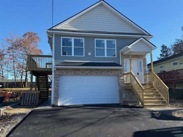 view of front of house with a garage