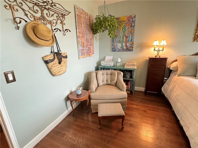 bedroom featuring dark hardwood / wood-style floors