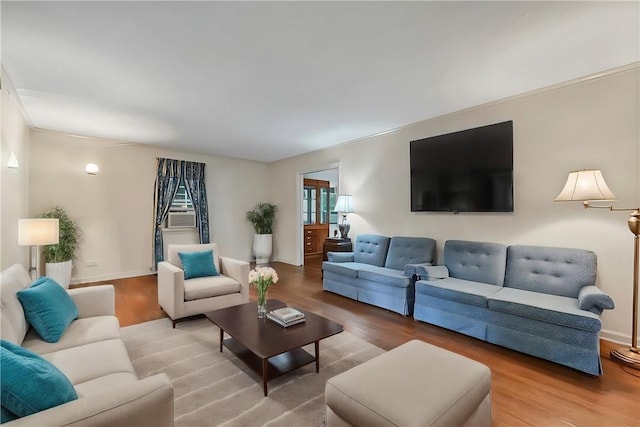 living room featuring hardwood / wood-style floors