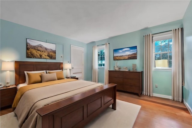 bedroom featuring light hardwood / wood-style flooring