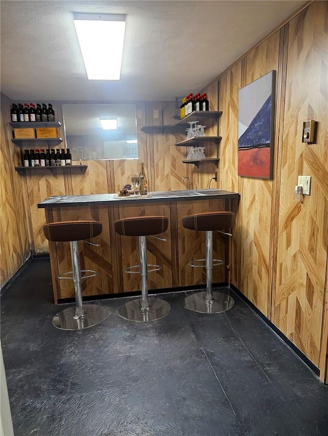 bar with wood walls