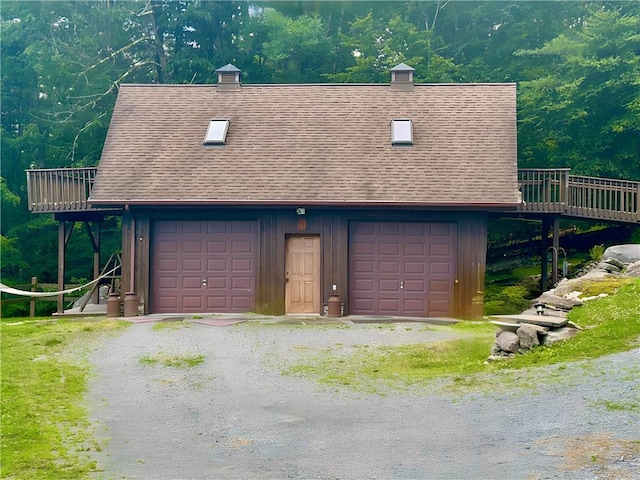 view of garage