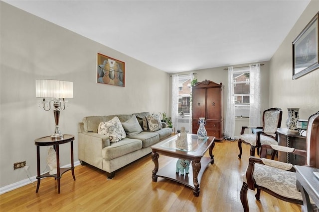 living room featuring light hardwood / wood-style flooring