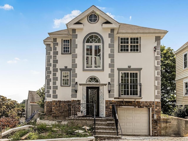 view of front of home with a garage