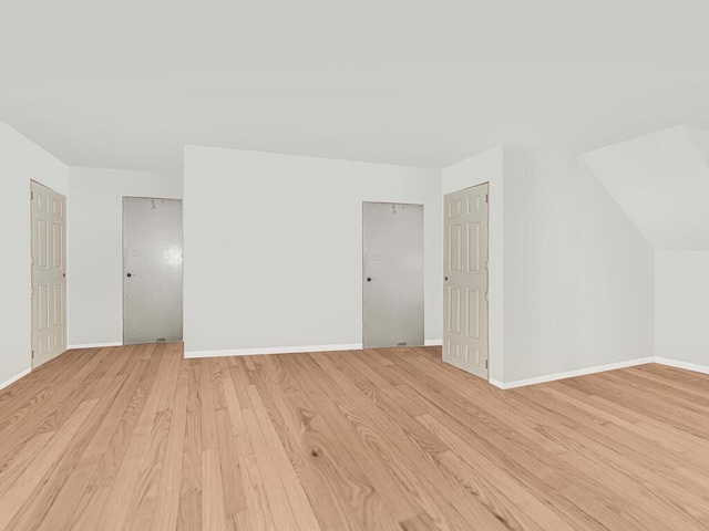 additional living space featuring light hardwood / wood-style flooring