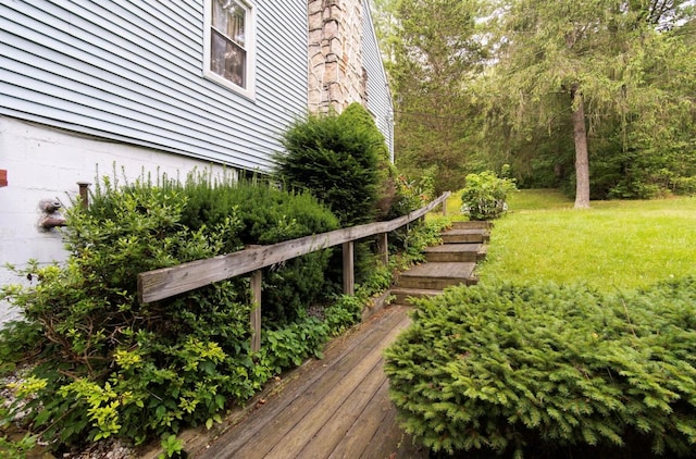 view of yard featuring a deck