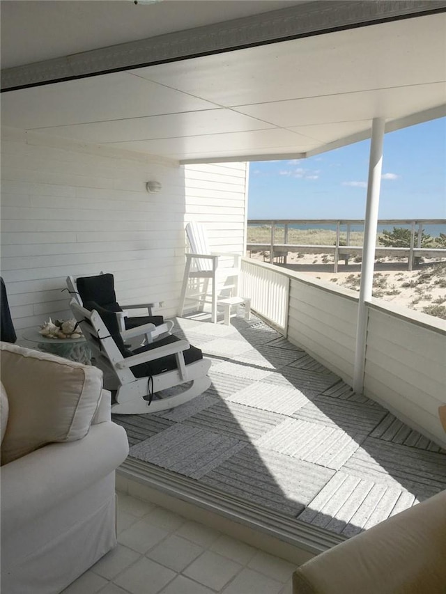 balcony with a water view