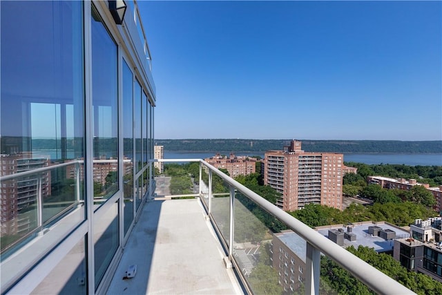 balcony with a water view