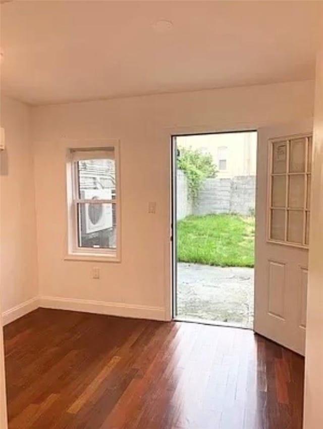 entryway featuring dark wood-type flooring