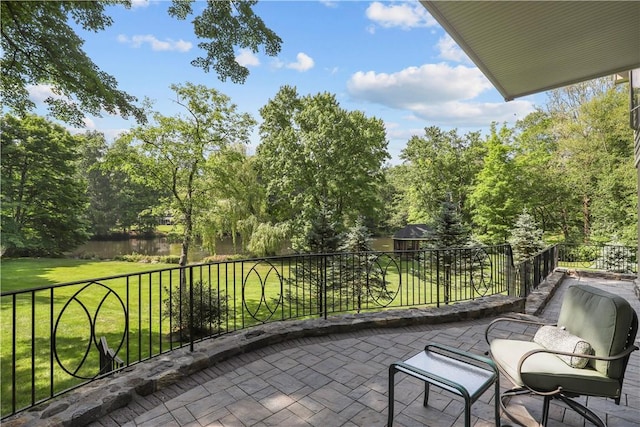 balcony with a patio