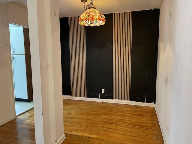 spare room featuring wood-type flooring