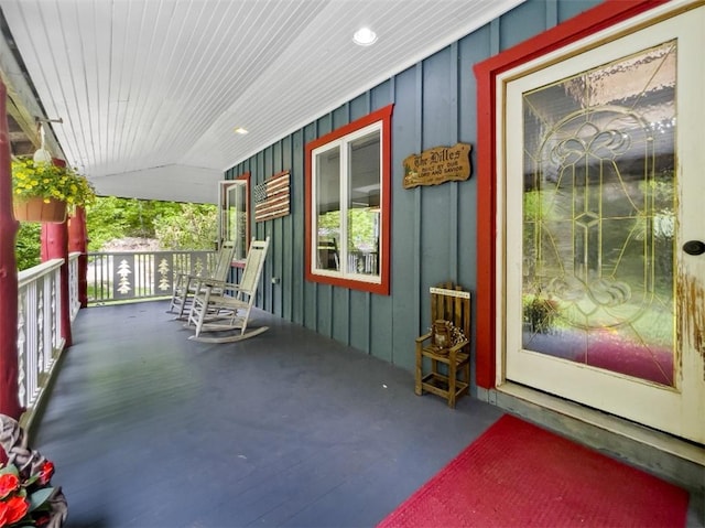 view of patio featuring covered porch