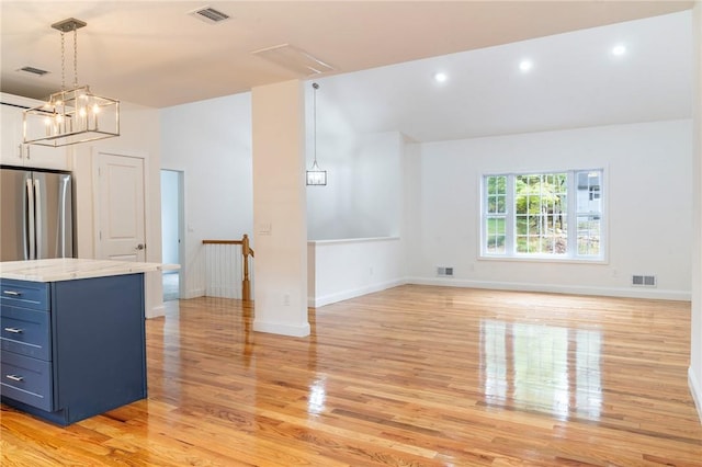 living room featuring light wood-type flooring