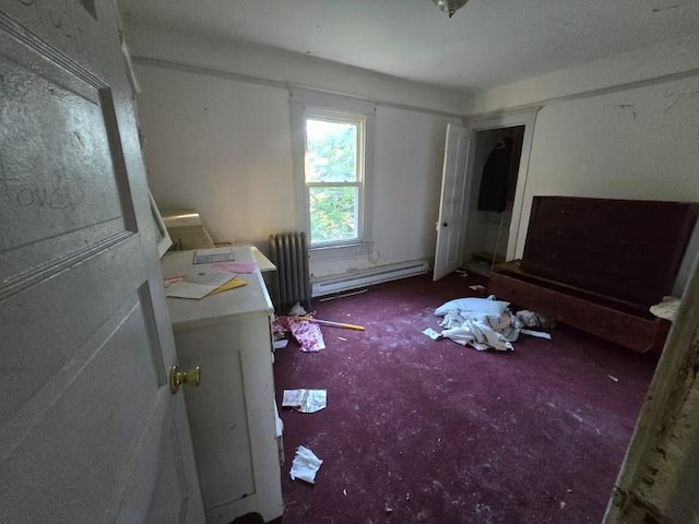 bedroom featuring radiator