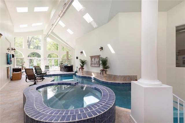 view of pool featuring an indoor in ground hot tub