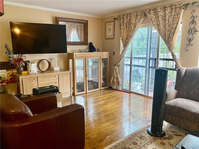 3664 Palmer Ave, Bronx, NY 10466 - living room featuring wood finished floors and ornamental molding
