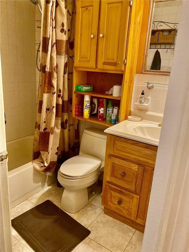 3664 Palmer Ave, Bronx, NY 10466 - bathroom with vanity, shower / bath combination with curtain, and tile patterned floors