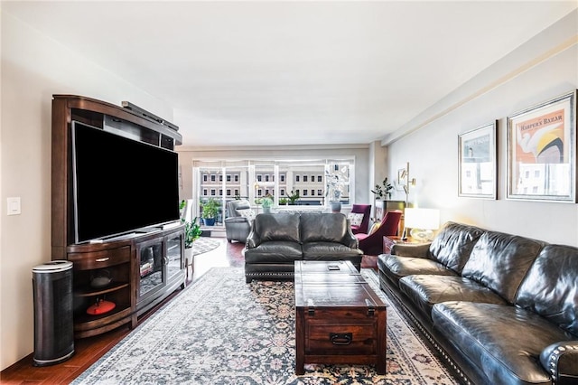 living room featuring hardwood / wood-style floors