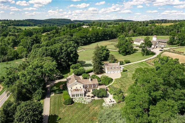 bird's eye view featuring a rural view