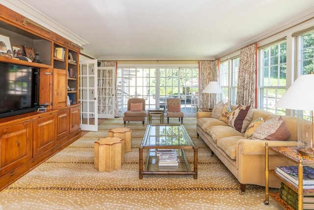 20 Smithfield Way, Amenia, NY 12501 - living room with crown molding and french doors
