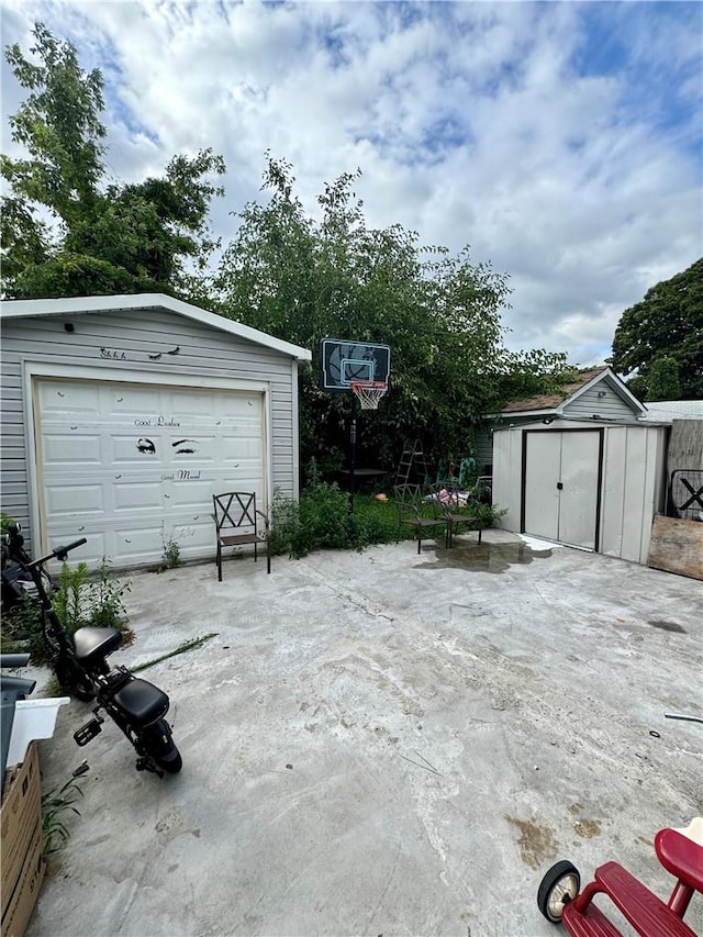 view of garage